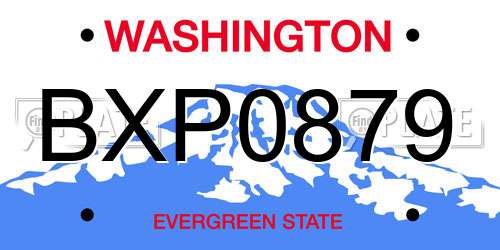 BXP0879 Washington License Plate