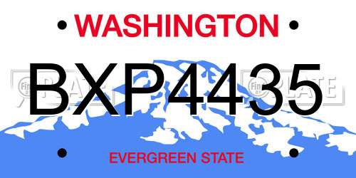 BXP4435 Washington License Plate