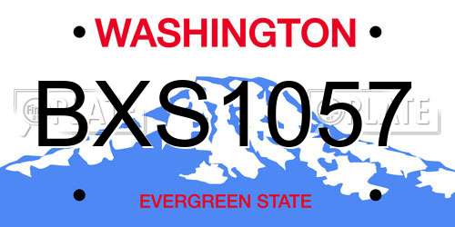 BXS1057 Washington License Plate