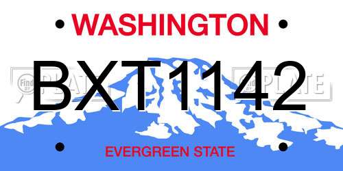 BXT1142 Washington License Plate