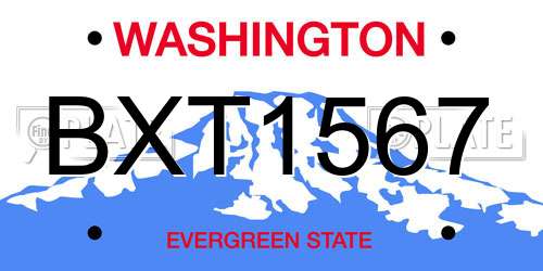 BXT1567 Washington License Plate