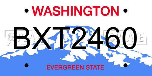 BXT2460 Washington License Plate