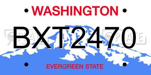 BXT2470 Washington License Plate