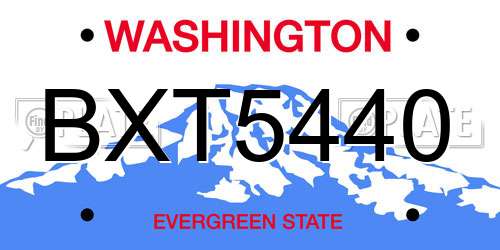 BXT5440 Washington License Plate