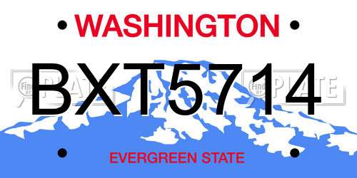 BXT5714 Washington License Plate