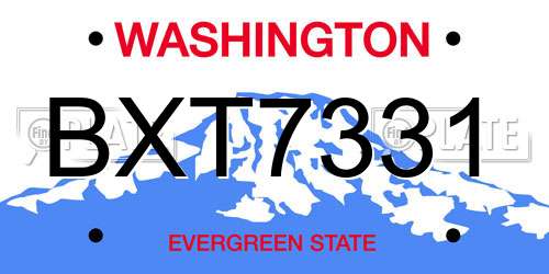 BXT7331 Washington License Plate