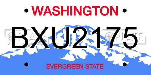 BXU2175 Washington License Plate