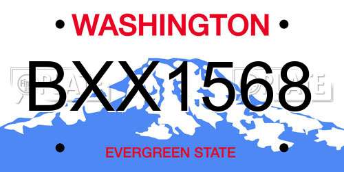 BXX1568 Washington License Plate