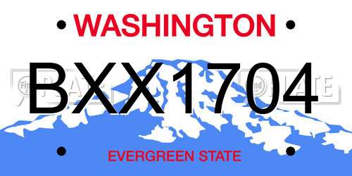BXX1704 Washington License Plate
