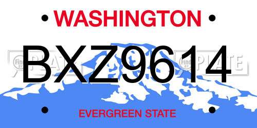 BXZ9614 Washington License Plate