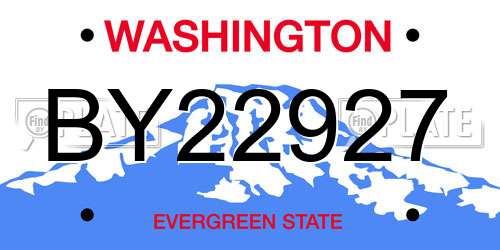 BY22927 Washington License Plate