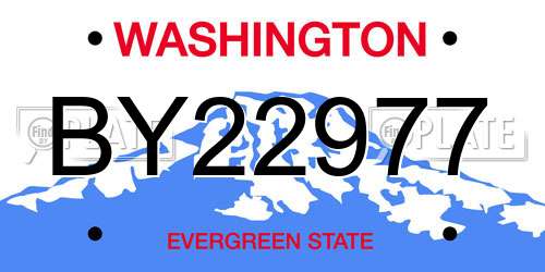 BY22977 Washington License Plate