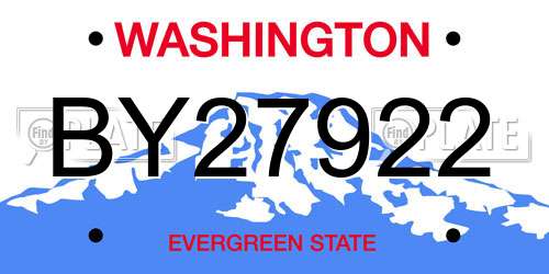 BY27922 Washington License Plate