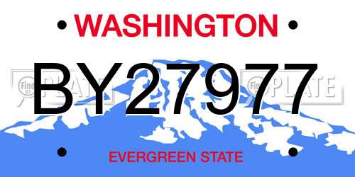 BY27977 Washington License Plate