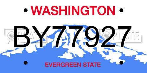 BY77927 Washington License Plate