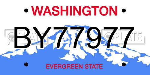 BY77977 Washington License Plate