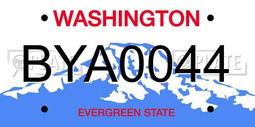 BYA0044 Washington License Plate
