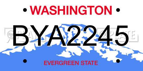 BYA2245 Washington License Plate