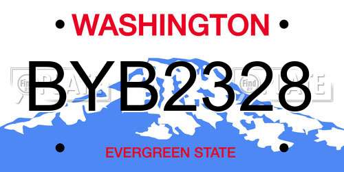 BYB2328 Washington License Plate