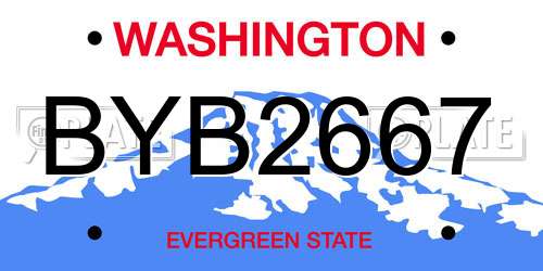 BYB2667 Washington License Plate