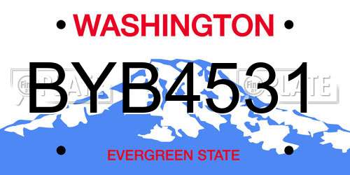 BYB4531 Washington License Plate