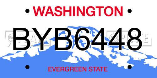 BYB6448 Washington License Plate
