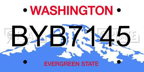BYB7145 Washington License Plate