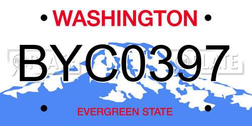 BYC0397 Washington License Plate