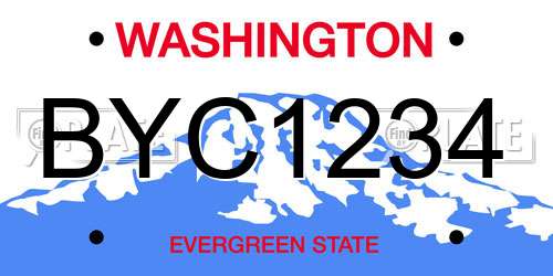 BYC1234 Washington License Plate