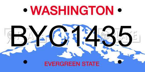 BYC1435 Washington License Plate