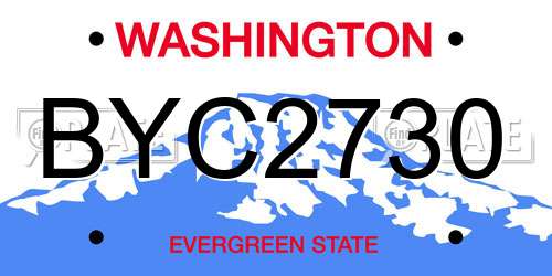 BYC2730 Washington License Plate