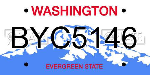 BYC5146 Washington License Plate