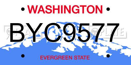 BYC9577 Washington License Plate