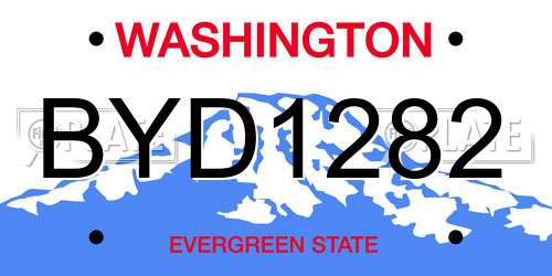 BYD1282 Washington License Plate