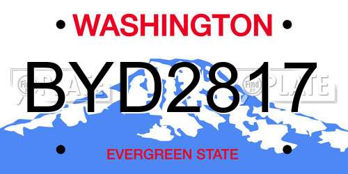 BYD2817 Washington License Plate