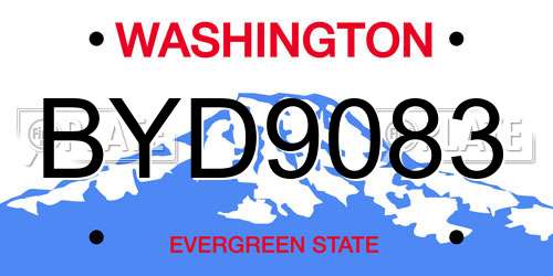BYD9083 Washington License Plate