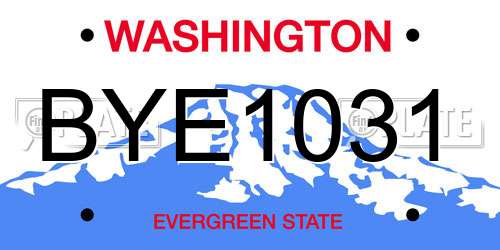 BYE1031 Washington License Plate