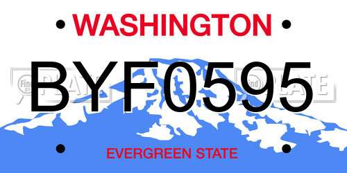 BYF0595 Washington License Plate