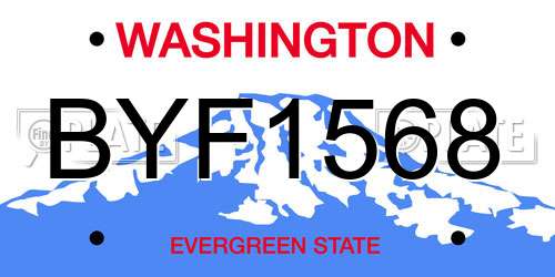 BYF1568 Washington License Plate