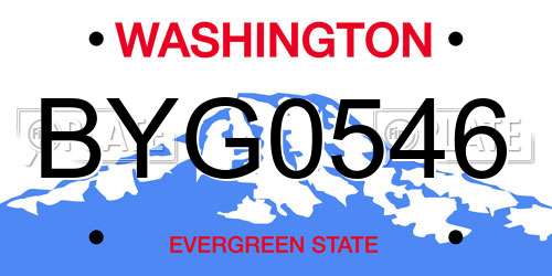BYG0546 Washington License Plate