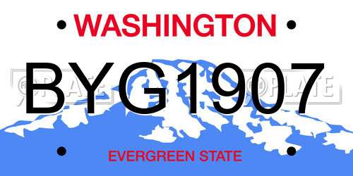 BYG1907 Washington License Plate