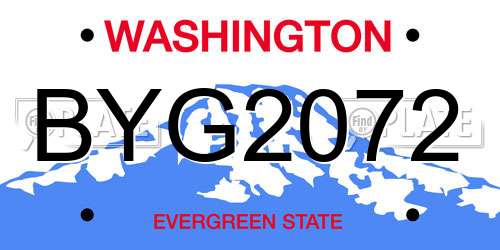 BYG2072 Washington License Plate