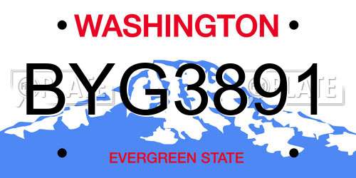 BYG3891 Washington License Plate