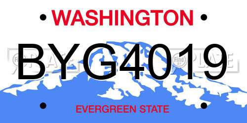 BYG4019 Washington License Plate