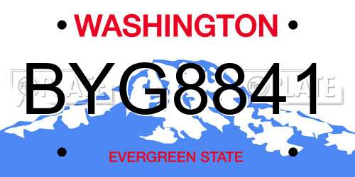 BYG8841 Washington License Plate