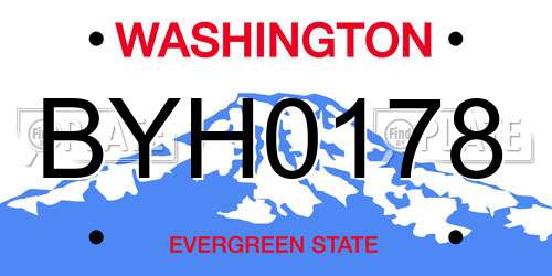 BYH0178 Washington License Plate