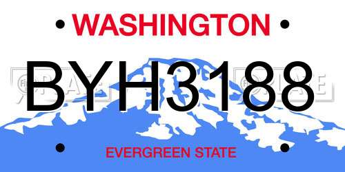 BYH3188 Washington License Plate