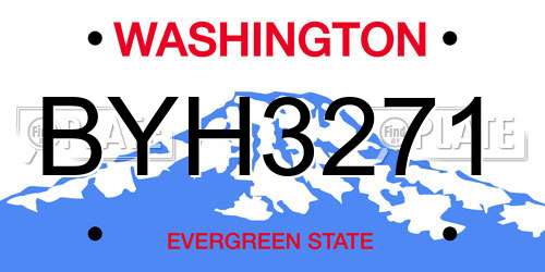 BYH3271 Washington License Plate