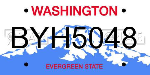 BYH5048 Washington License Plate