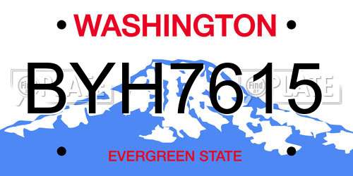 BYH7615 Washington License Plate